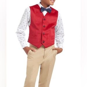Tommy Hilfiger Boys' Big Velvet Vest, Red SZ/18-20 In excellent condition